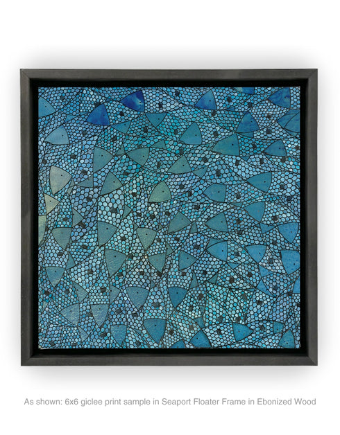 Blue Sardines | Framed Giclee Print on Canvas